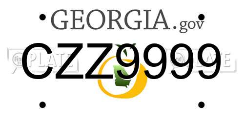 CZZ9999 Georgia License Plate