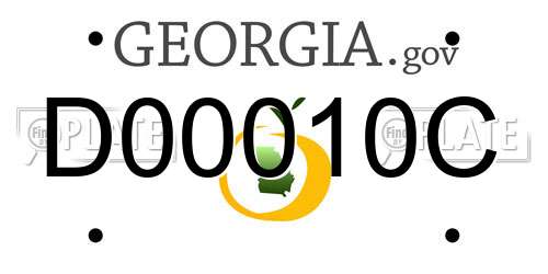 D00010C Georgia License Plate