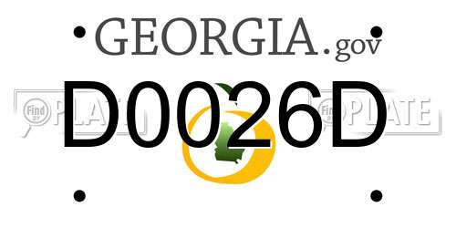 D0026D Georgia License Plate
