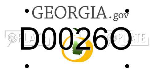 D0026O Georgia License Plate