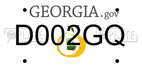 D002GQ Georgia License Plate