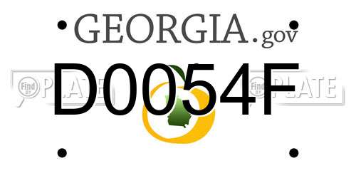 D0054F Georgia License Plate