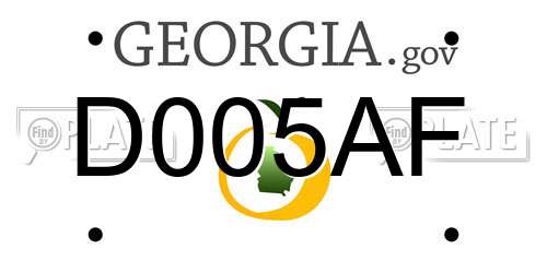 D005AF Georgia License Plate
