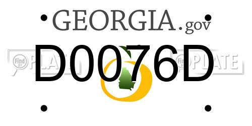 D0076D Georgia License Plate