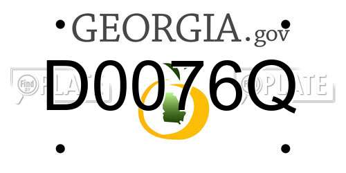 D0076Q Georgia License Plate