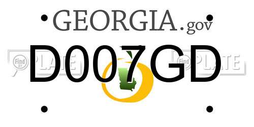 D007GD Georgia License Plate