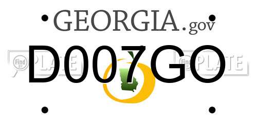 D007GO Georgia License Plate