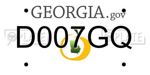 D007GQ Georgia License Plate