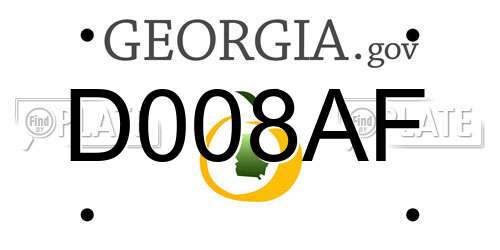 D008AF Georgia License Plate