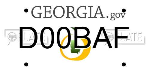D00BAF Georgia License Plate