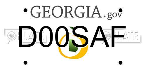 D00SAF Georgia License Plate