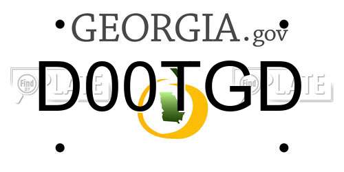 D00TGD Georgia License Plate
