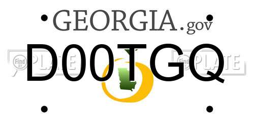 D00TGQ Georgia License Plate