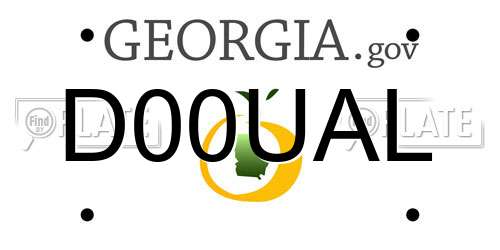 D00UAL Georgia License Plate