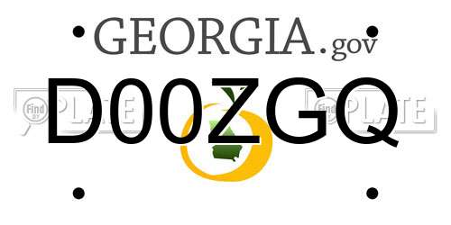 D00ZGQ Georgia License Plate
