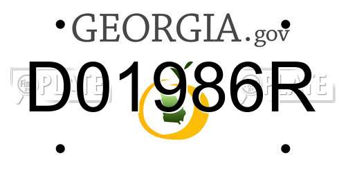 D01986R Georgia License Plate