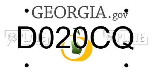 D020CQ Georgia License Plate