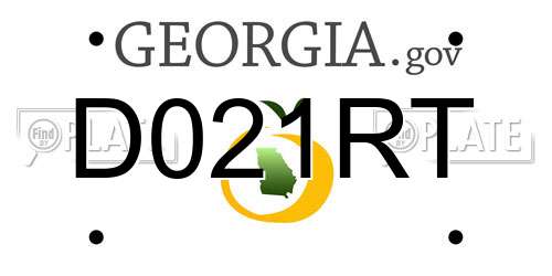 D021RT Georgia License Plate