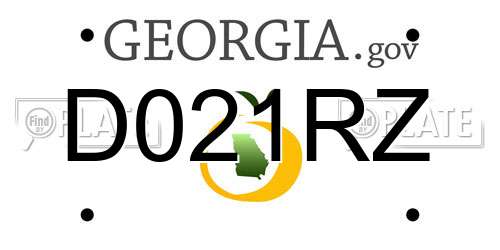 D021RZ Georgia License Plate