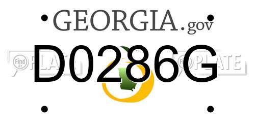 D0286G Georgia License Plate
