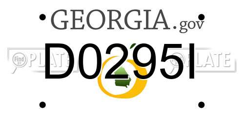 D0295I Georgia License Plate