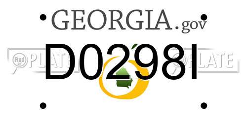 D0298I Georgia License Plate
