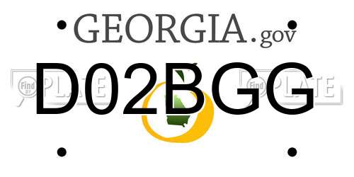 D02BGG Georgia License Plate