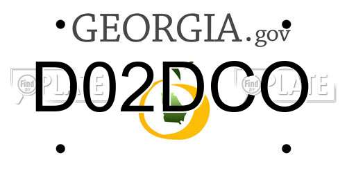 D02DCO Georgia License Plate