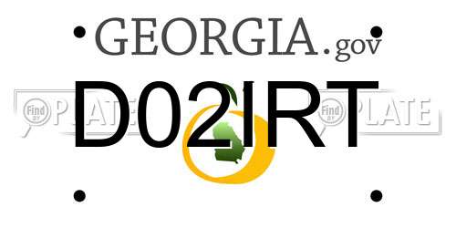 D02IRT Georgia License Plate