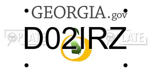 D02IRZ Georgia License Plate