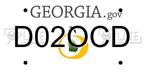 D02OCD Georgia License Plate
