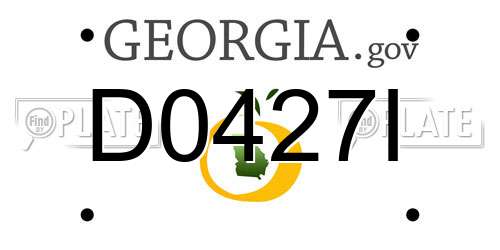 D0427I Georgia License Plate