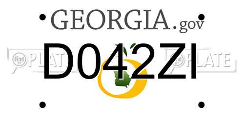 D042ZI Georgia License Plate