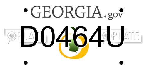 D0464U Georgia License Plate
