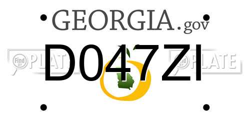 D047ZI Georgia License Plate