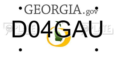 D04GAU Georgia License Plate