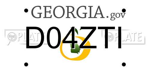 D04ZTI Georgia License Plate
