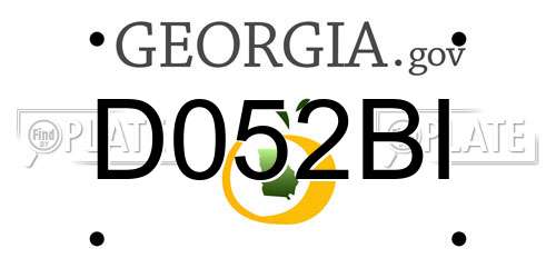 D052BI Georgia License Plate