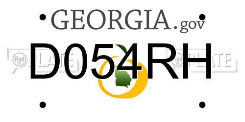 D054RH Georgia License Plate
