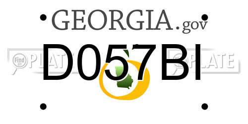 D057BI Georgia License Plate
