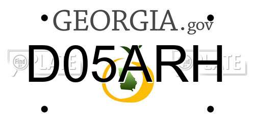 D05ARH Georgia License Plate