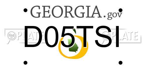 D05TSI Georgia License Plate
