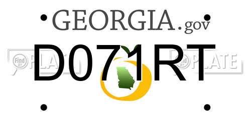 D071RT Georgia License Plate
