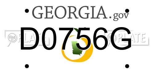 D0756G Georgia License Plate