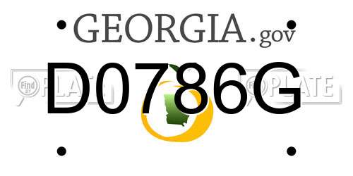 D0786G Georgia License Plate