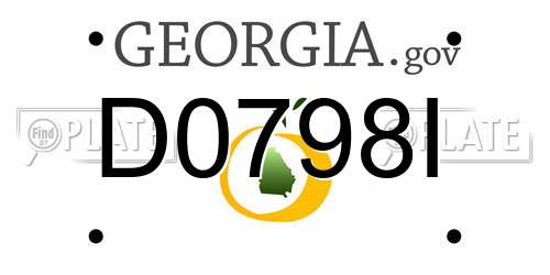 D0798I Georgia License Plate