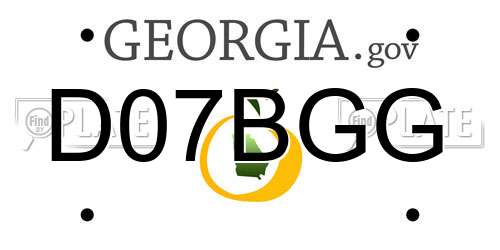D07BGG Georgia License Plate