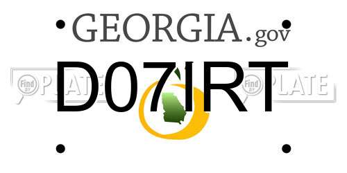 D07IRT Georgia License Plate