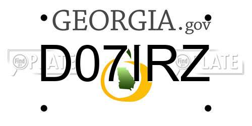 D07IRZ Georgia License Plate