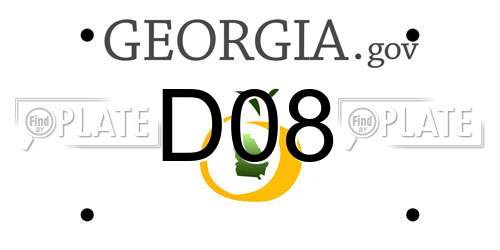 D08 Georgia License Plate